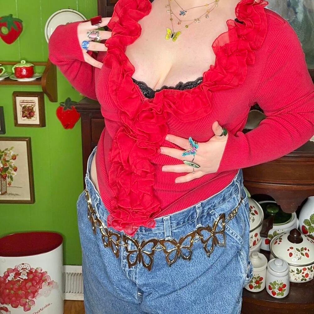 Vintage y2k fairycore whimsical red